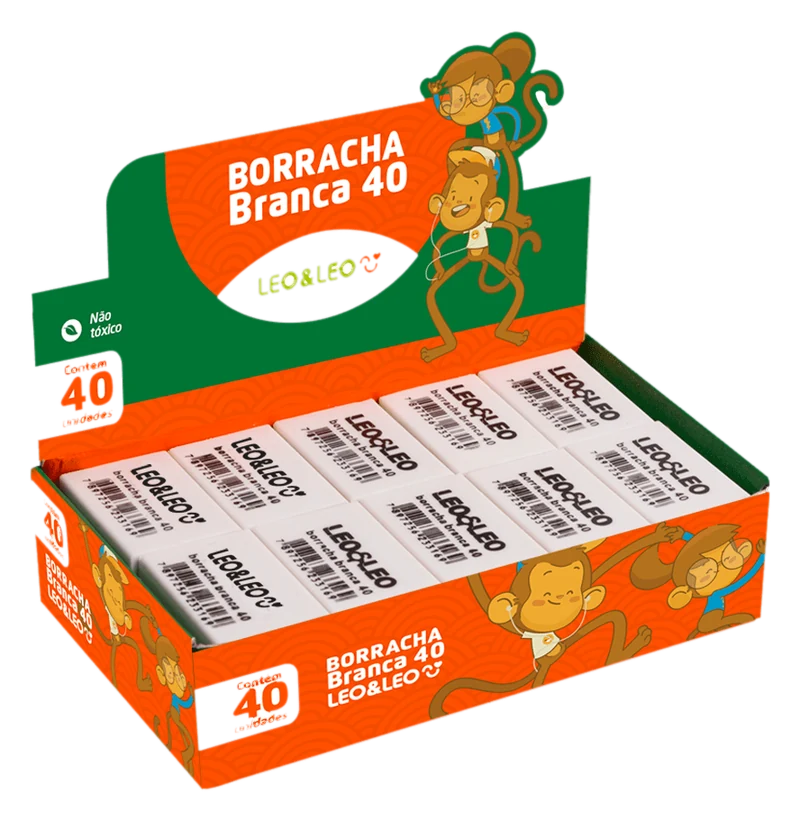 Borracha branca, caixa com 40 Leo&Leo